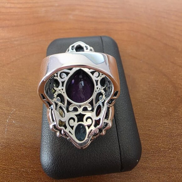 Artisan Crafted by Robert Manse Sterling Silver Gemstone Cocktail Ring Size 7 - Picture 4 of 8